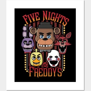 Five Nights At Freddy's Multi-Character Design Posters and Art